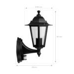 Ledvion Classic Vela Außenlampe mit Bewegungssensor – IP44 Wandleuchte E27 Schwarz – Bild 9