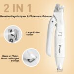 POIIOPY 2-in-1 Pfoten Haartrimmer & Krallenschere mit LED – Profi-Fellpflege für Hunde & Katzen – Bild 2