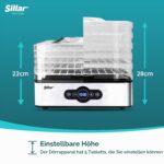 Wessper Sillar Edelstahl Dörrautomat digital – 5 Etagen, Timer 99 Std, 35–70°C, BPA-frei – Bild 3