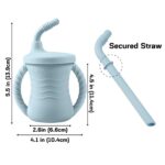 PandaEar 9-teiliges Silikon Geschirrset – Babysicheres Fütter-Set mit Saugnapf-Funktion (Blau) – Bild 4