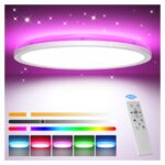 Tyreses LED Deckenleuchte Ø30cm Dimmbar – RGB Farbwechsel mit Fernbedienung für jeden Raum