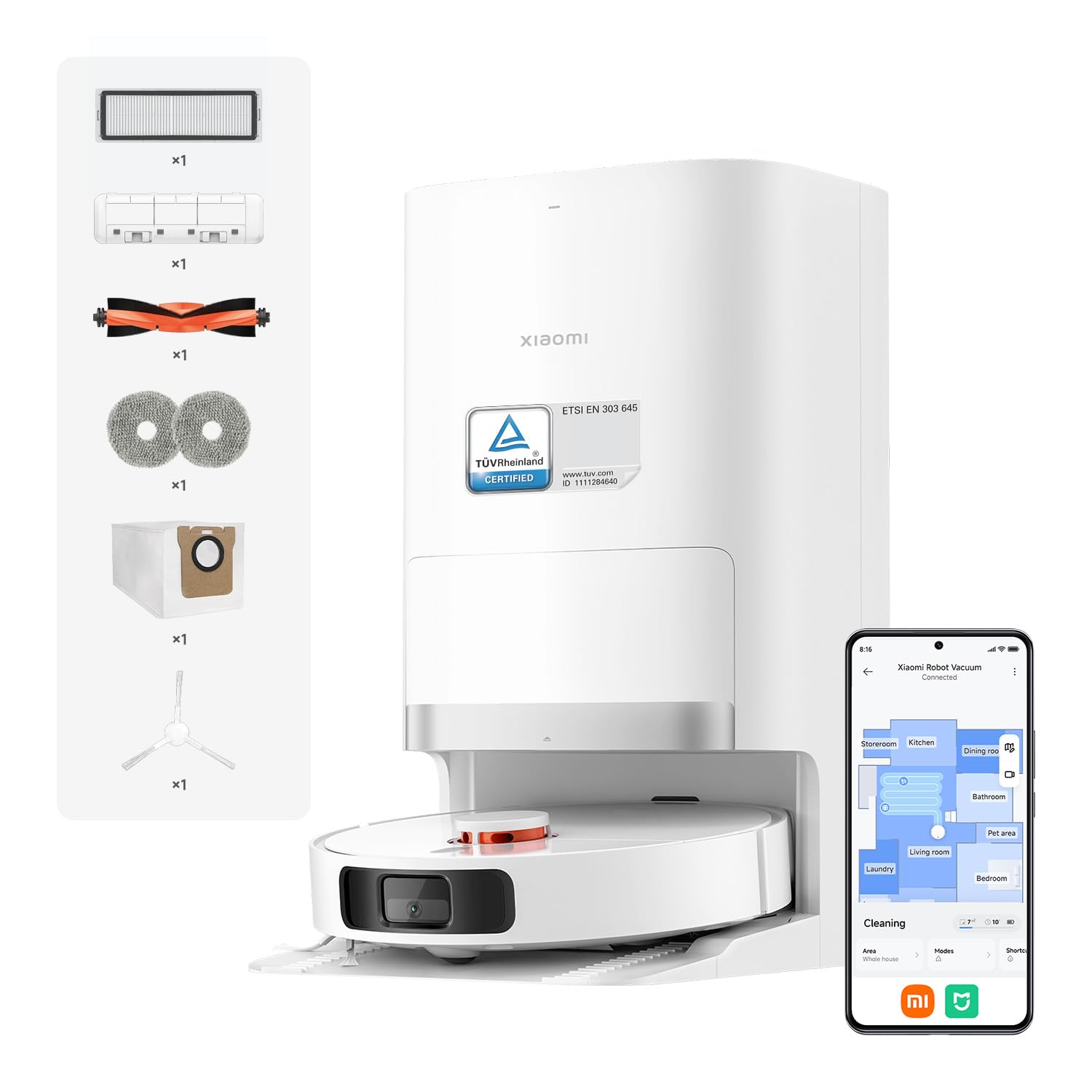 Xiaomi X20+ Saugroboter mit Wischfunktion – 6.000 Pa, LDS-Navigation & Absaugstation