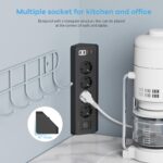 SUDEERY 4-Fach Ecksteckdose mit USB-C PD 20W & USB-A – Flachstecker 8 in 1 mit 2M Kabel – Bild 3
