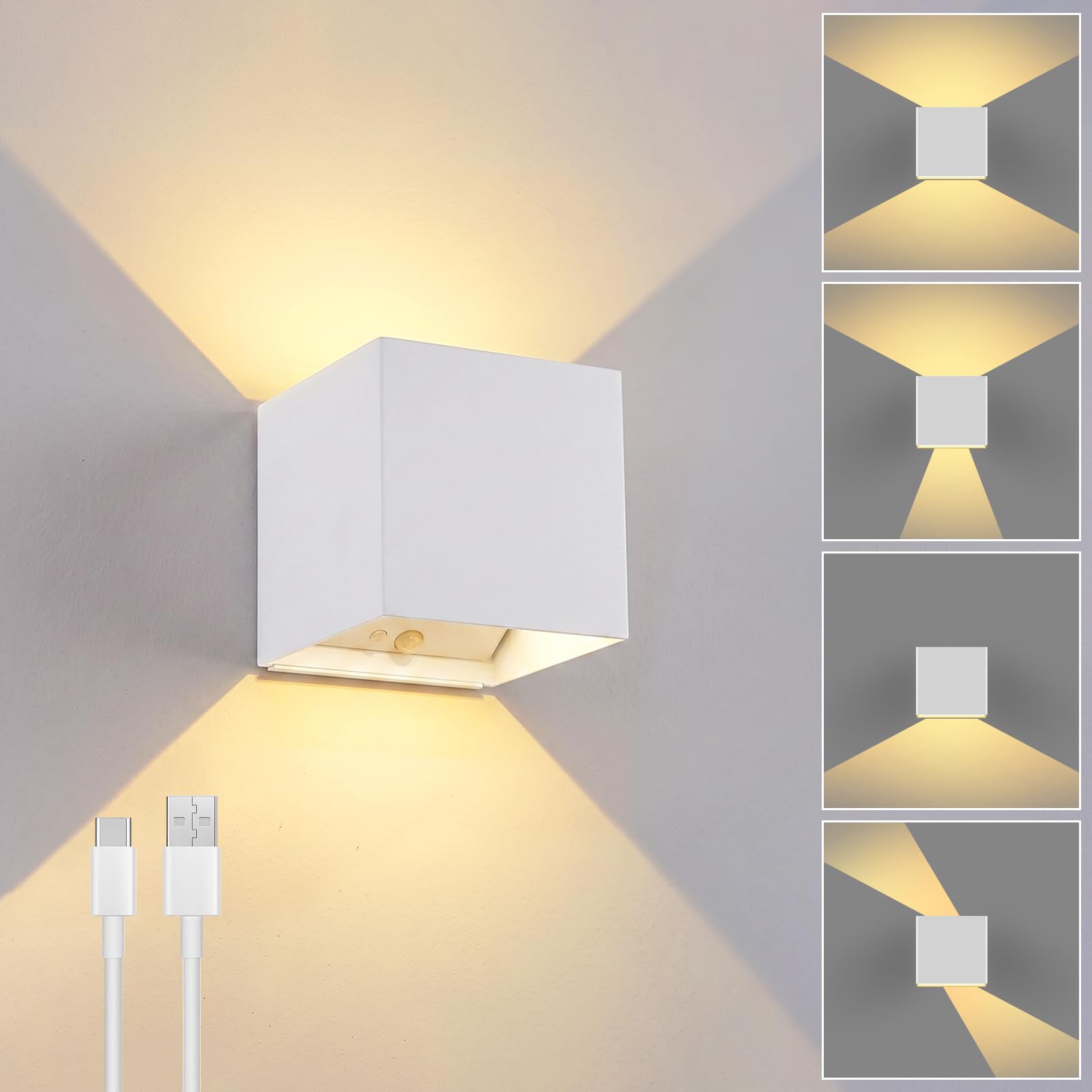 SENFAY 6W LED Akku Wandleuchte mit Bewegungsmelder – Kabellos & USB-aufladbar