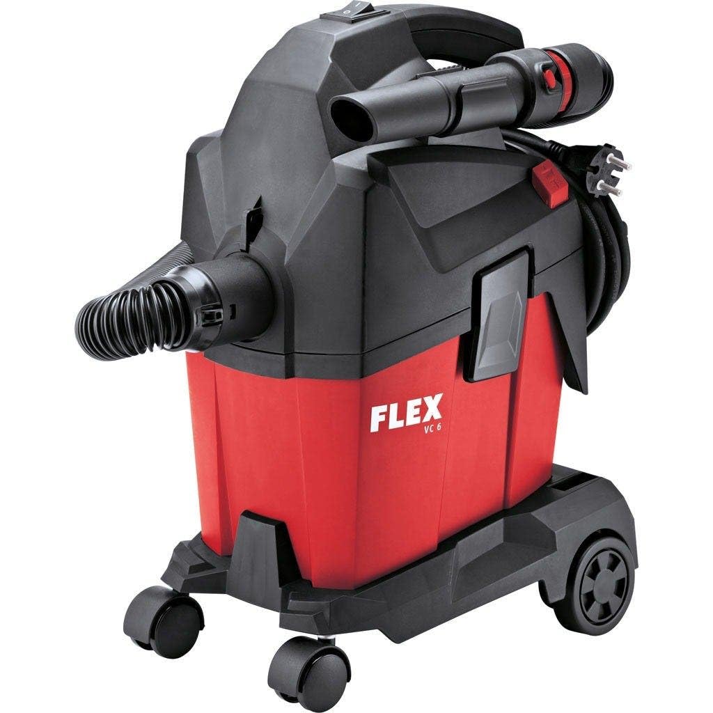 FLEX VC 6 L MC Werkstattsauger – 1200 W Trockensauger mit Tragegurt & Zubehör