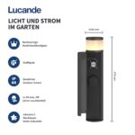 Lucande Sockelleuchte Corban mit 2 Steckdosen – 47,8 cm Gartenleuchte IP44 – Bild 2