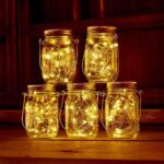 KBIBCK 6er Set Solar Mason Jar Deckel mit 30 LED – Warmweiss Gartenleuchten für aussen – Bild 6