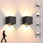 2er Set LED Wandleuchte mit Bewegungsmelder 12W – IP65 Aussen- & Innenleuchte KUKAK