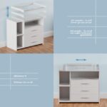 Infantastic® Wickelkommode mit Wickelauflage – 3 Schubladen & 3 Fächer für sichere Babypflege – Bild 9