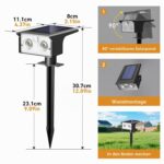 btfarm 4er Set Solar-Strahler mit Bewegungsmelder – 3 Modi & IP65 Wasserdicht für Garten – Bild 6