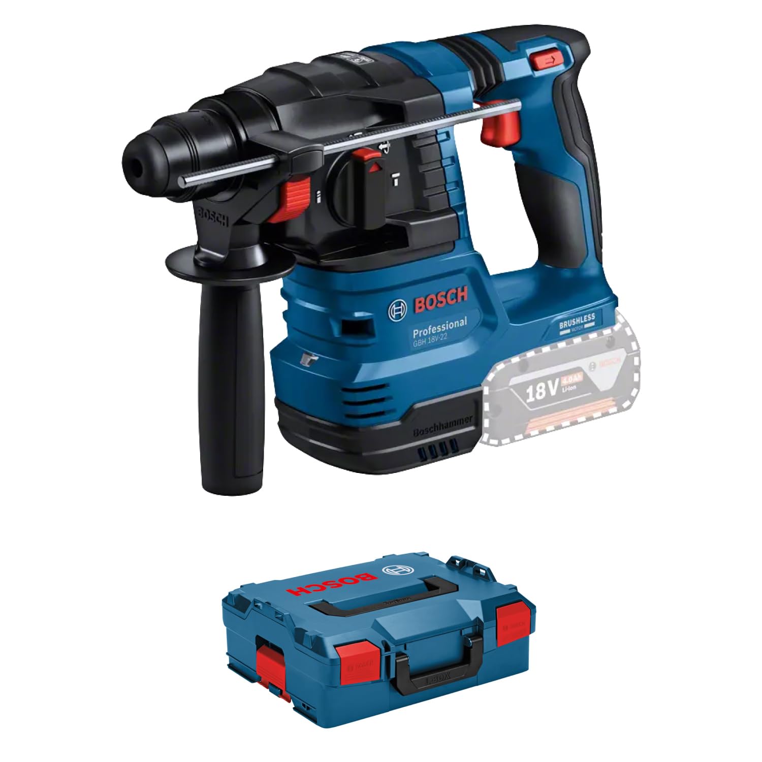 Bosch Professional GBH 18V-22 Akku-Schlagbohrmaschine – SDS-plus Bohrhammer für Profis
