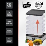 KitchenQuality Dörrautomat 260W mit 5 Einlegeböden – Gesunde Snacks selbst herstellen – Bild 6