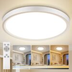 QOJUX LED Deckenleuchte 30cm Dimmbar 12W 2600lm – Fernbedienung & Nachtlicht IP54