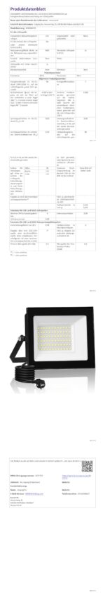 wowspeed 50W LED Strahler Aussen 5000LM IP66 – Flutlicht 3000K Warmweiss mit 3m Kabel – Bild 8