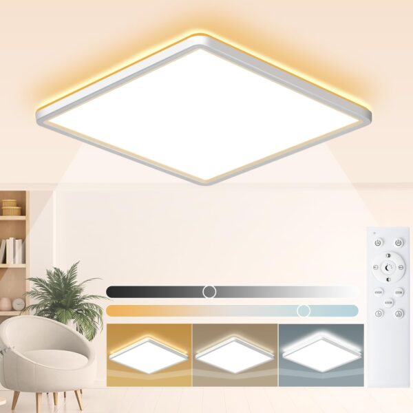 Wholede LED Deckenleuchte 29cm – Dimmbar mit Fernbedienung & 3 Farbtemperaturen
