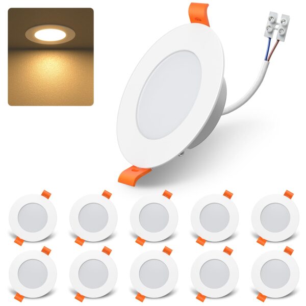 DUSKTEC LED Einbaustrahler 230V 10er Set – 7W Warmweiss IP44 für Badezimmer & Küche