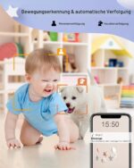ARENTI Babyphone 2K mit 5" Display, PTZ 355°, Schreierkennung & Alexa-Kompatibilität – Bild 2