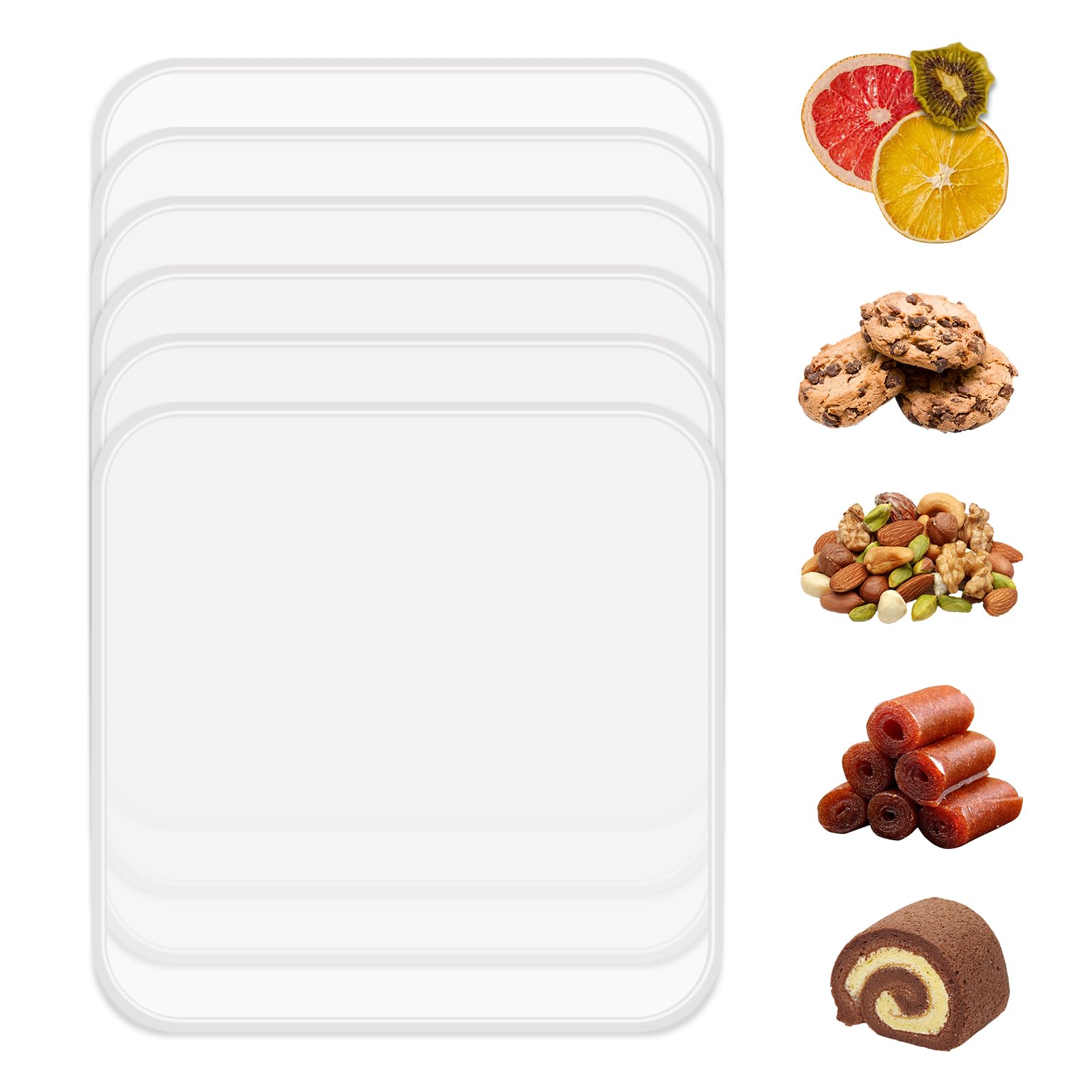 VarmBake 6er Silikon-Dörrfolie 28x28 cm mit Rand – Professionelles Dörrautomaten-Zubehör