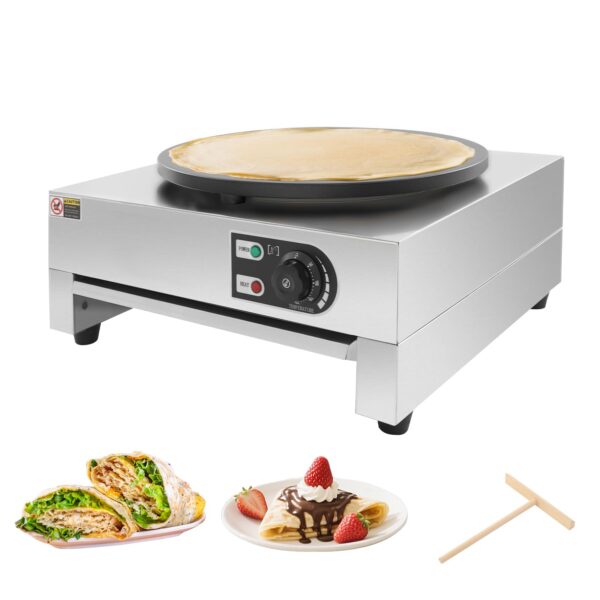 Bdneygtyr Elektrischer Crepes Maker 3KW – 40cm Antihaft-Platte mit Temperaturregelung