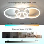 Amdelne Deckenleuchte 65cm dimmbar mit Fernbedienung – 3-Ring LED Design für Wohnzimmer – Bild 3