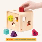 Battat Zählen & Sortieren Würfel – Holz-Formensortierspiel mit 10 nummerierten Formen ab 1 Jahr – Bild 6