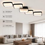 Aozhate LED Deckenleuchte 106cm 5-Ring Schwarz – Dimmbar mit App & Fernbedienung – Bild 2