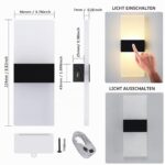 VOMI Akku-Wandleuchten 2er-Set, Touch Dimmbar 3000K – Kabellose Beleuchtung mit USB-Ladefunktion – Bild 2