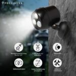 Proxinova LED Sicherheitsleuchte 2er Set mit Bewegungsmelder – Batteriebetriebenes Aussenlicht – Bild 2