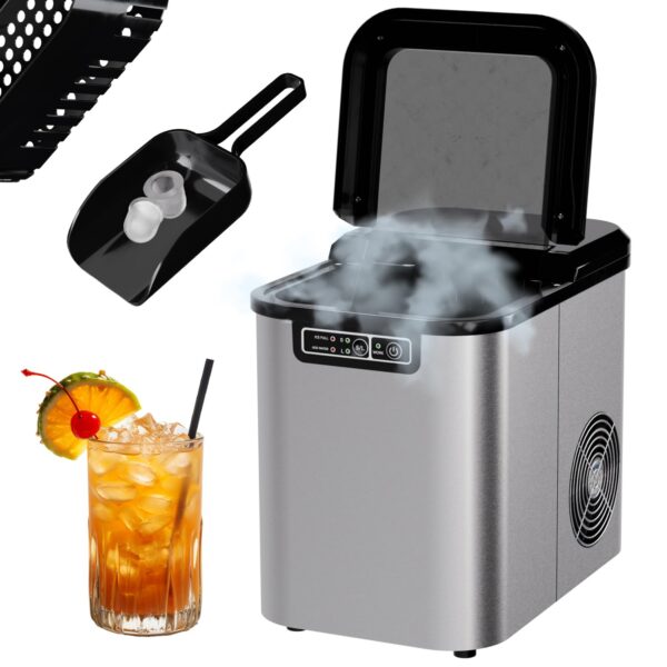 Tronitechnik EM 02 Eiswürfelmaschine – 12 kg/24 h Edelstahl mit Selbstreinigung
