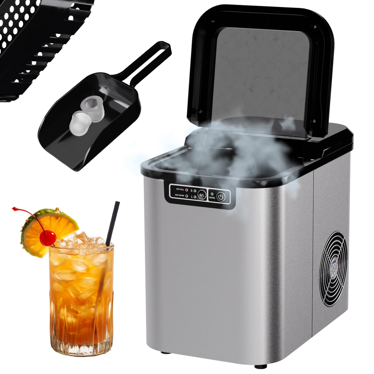 Tronitechnik EM 02 Eiswürfelmaschine – 12 kg/24 h Edelstahl mit Selbstreinigung