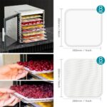 Cercker 16-teiliges Silikon-Dörrset (8x Rand + 8x Netz) – 27,9 cm Dehydrator-Matten – Bild 2