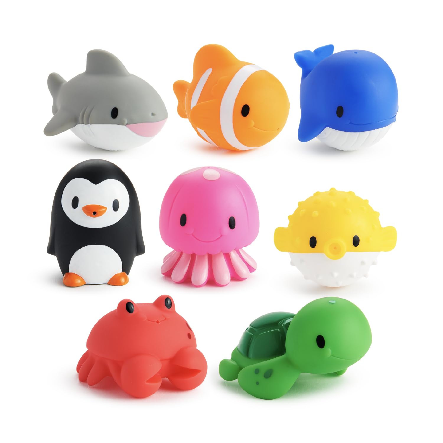Munchkin 8er-Pack Ozean Quetscher – Badespielzeug mit Spritsfunktion für Babys ab 9 Monaten