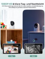 GHB Babyphone 7 Zoll 1080P IPS mit Infrarot-Nachtsicht – Sicherer Babymonitor für Eltern – Bild 6
