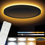 JESLED LED Deckenleuchte 24W Ø30cm – Dimmbar mit Fernbedienung & Timer für Schlafzimmer