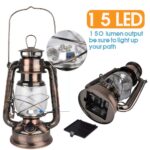 WisHomee Vintage LED Hurricane Laterne Kupfer – Batteriebetrieben mit Dimmfunktion – Bild 2