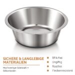 PEGGY11 Edelstahl-Hundenäpfe 1.440 ml, 2er-Set mit Silikonboden – Rutschfest & spülmaschinengeeignet – Bild 3