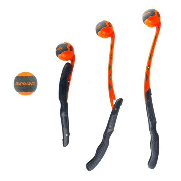 SKIPDAWG Ballschleuder für Hunde – Zusammenklappbar mit Tennisball & Tragetasche