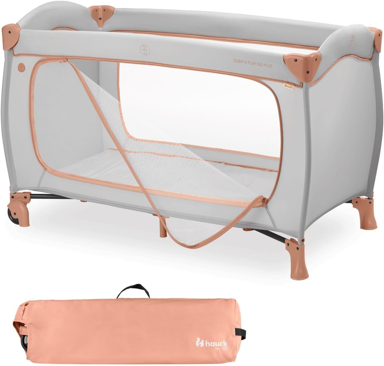 hauck Sleep N Play GO Plus Kinderreisebett mit XL Spielöffnung & Rollen – 2in1 Laufstall ab Geburt bis 15 kg