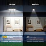 OUSFOT Solarleuchte mit Bewegungsmelder 180 LED – 360° Weitwinkel IP65 wasserdicht – Bild 4