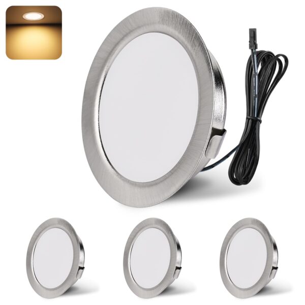 YindaLux 4er Set LED Einbaustrahler 12V DC – 3W Warmweiß Dimmbar für Wohnmobile & Boote