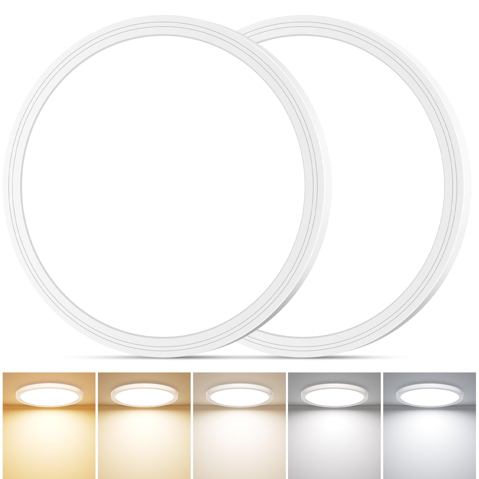 Swoieltr LED Deckenleuchte Ø18cm 15W – 5 Farbtemperaturen & IP44 Wasserfest für Bad & Küche