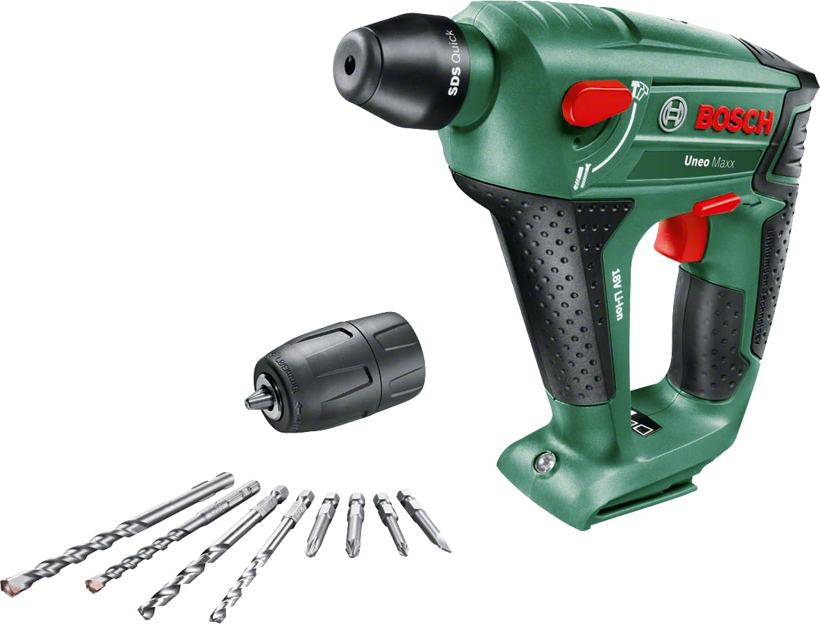 Bosch UneoMaxx Akku-Bohrhammer 18V mit Rundschaftadapter – Profi-Leistung für Beton & Mauerwerk