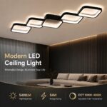 Aozhate LED Deckenleuchte 106cm 5-Ring Schwarz – Dimmbar mit App & Fernbedienung – Bild 6
