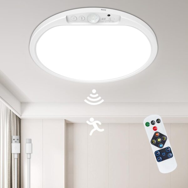 SonPen 30cm Akku LED Deckenleuchte mit Bewegungsmelder – Kabellos & IP44 Wasserdicht