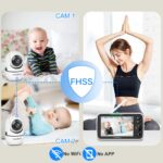 HelloBaby Babyphone mit 2 Kameras & 5" Split-Bildschirm – Sichere Überwachung ohne WLAN – Bild 6