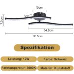 Homefire LED Deckenlampe 12W – Modernes Wellendesign mit Warmweiss 3000K für Wohn- & Schlafbereiche – Bild 7