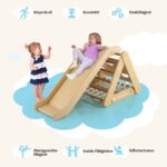 COSTWAY Kletterdreieck 4 in 1 mit Rutsche – Holz-Klettergerüst für Kinder ab 1 Jahr – Bild 4