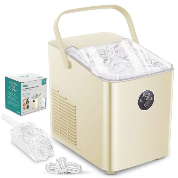 FOHERE Eiswürfelmaschine 14 kg – Schnelle Eisproduktion in 5 Min mit 2 Grössen