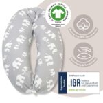 HOBEA-Germany Stillkissen 190 cm Waffelmuster Taupe – OEKO-TEX® & IGR zertifiziert – Bild 2