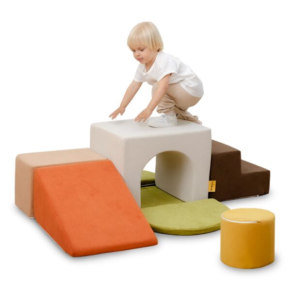 BanaSuper XXL Schaumstoff-Kletterblöcke – 7er Set mit rutschfestem Boden für Kinder